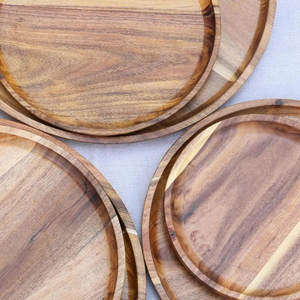 Round Wooden Tray Serving Platter