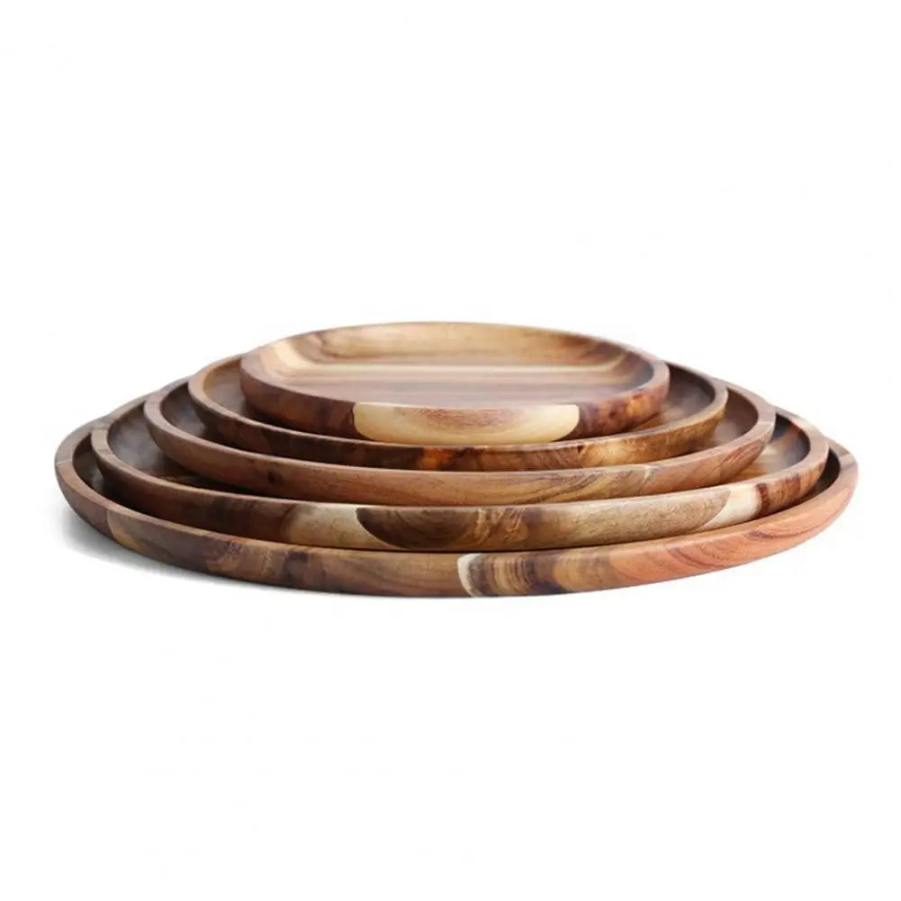 Round Wooden Tray Serving Platter